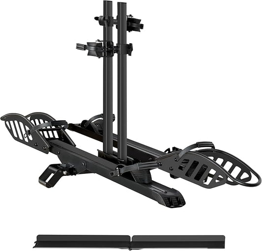 E-Bike Rack with Ramp, Hitch 2 Bike Rack, 200 lbs Capacity Electric Bike Carrier by YoungElectric