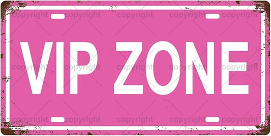 VIP ZONE Space Vintage Metal Tin Sign, License Plate, Home Decor, Room Decor by Unknown