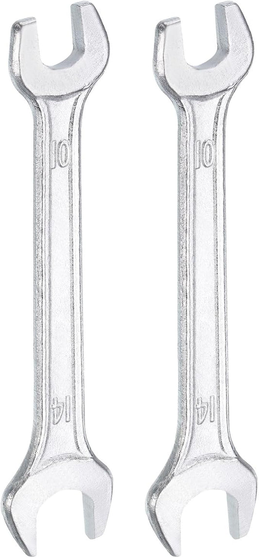 HARFINGTON 2pcs Double Open End Wrench 10mm x 14mm Metric 15 Degree Offset by HARFINGTON