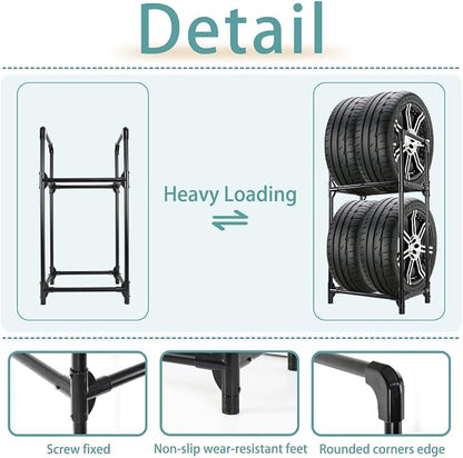 Hershii Tire Storage Rack Standing Garage Storage Shelf Organizer - Image 4