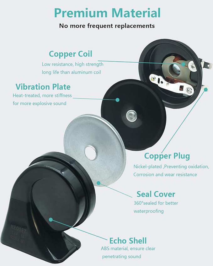 Car Horn Kit for Ford Chevrolet Tesla Jeep Ram GMC, 12V Loud Waterproof Auto - Image 6