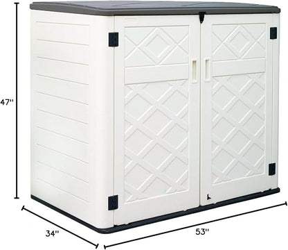 ADDOK 2SG Larger Horizontal Storage Shed Wood-Like, 4.4 x 2.8 ft Outdoor - Image 7