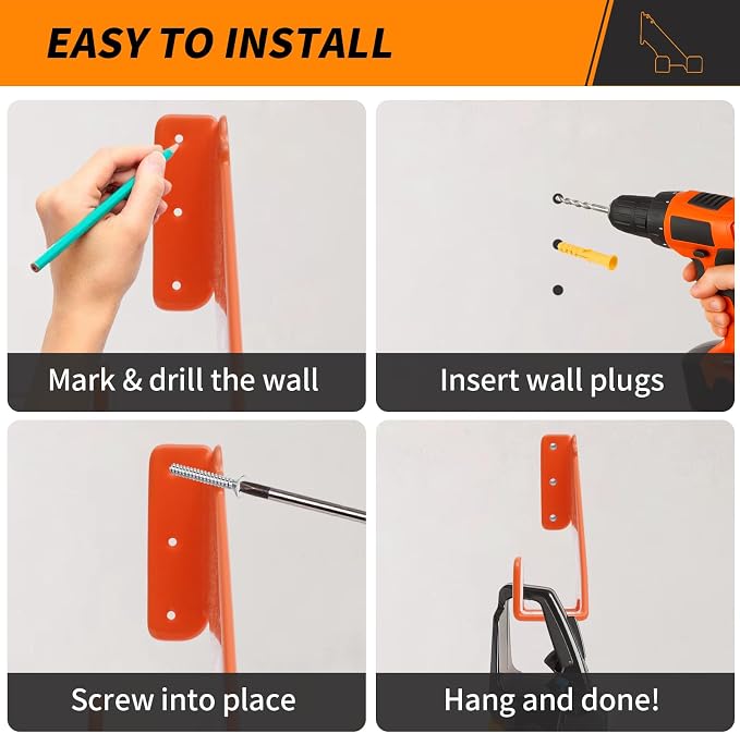 Chainsaw Holder, 3 Pack Wall Mounted Chainsaw Hanger, Scratch-Resistant Chain - Image 5