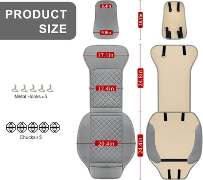 2 Pack Leather Front Seat Covers, Universal Sideless Car Seat Protectors - Image 2