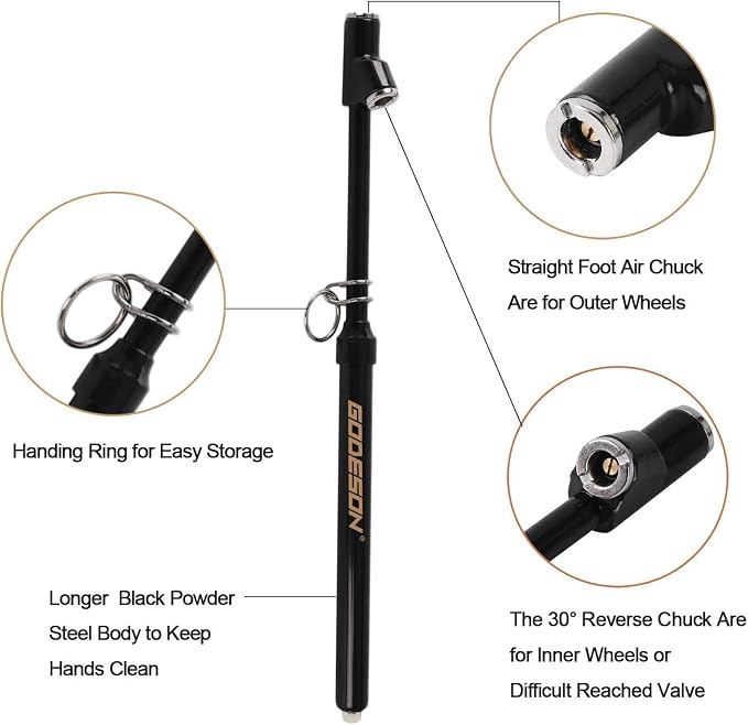 GODESON Dual Head Tire Pressure Gauge, Heavy Duty Pencil Tire Gauge Range - Image 3