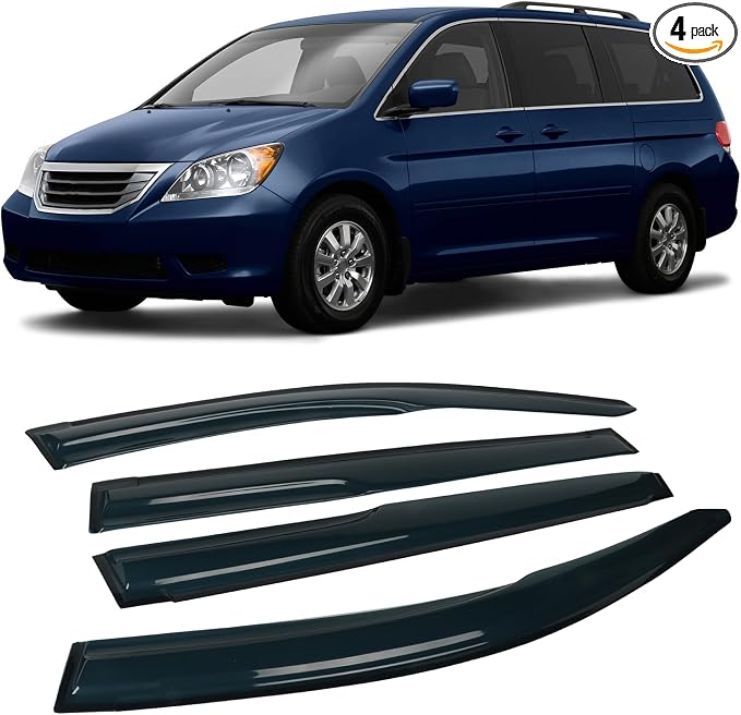4PCS Rain Guards Fit for Honda Odyssey 2005-2010, Front & Rear Window Visors by CHYKORLA