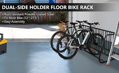 Outdoor Bike Storage, 10 Bike Rack Garage, 61 In Long All-Steel Mesh Bikes Rack - Image 8