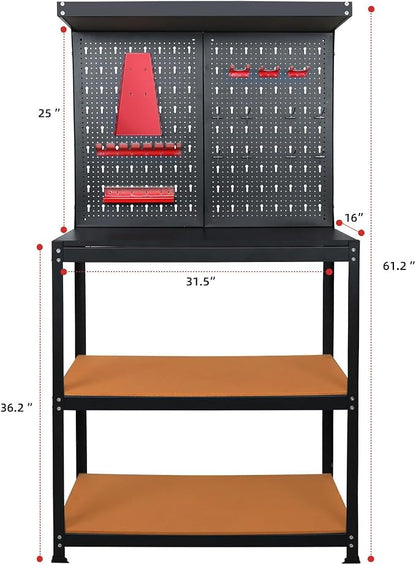 Prostormer Workbench, 31.5 inch Multipurpose Garage Work Bench Table - Image 3