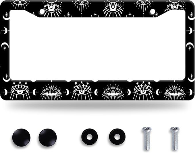 Evil Eye License Plate Frame Psychedelic Eye License Plate Stainless Steel by GORSNKYE
