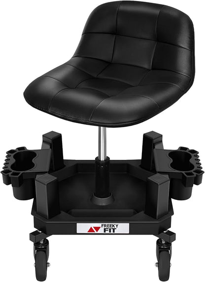 Rolling Stool with Wheels, Adjustable Shop Stool Mechanic Seat, Garage Shop by FreekyFit