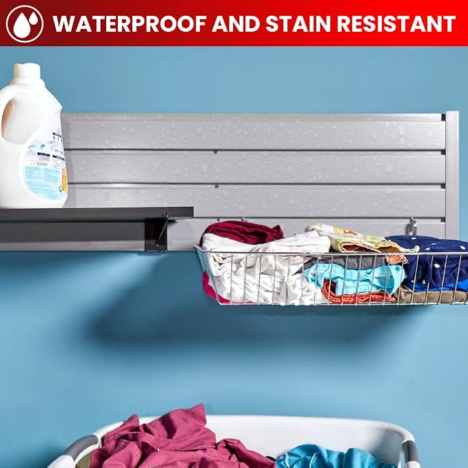 DLDIRECT Slatwall Panel Garage Wall Organizer: Heavy Duty Wall Mounted PVC Rack - Image 7