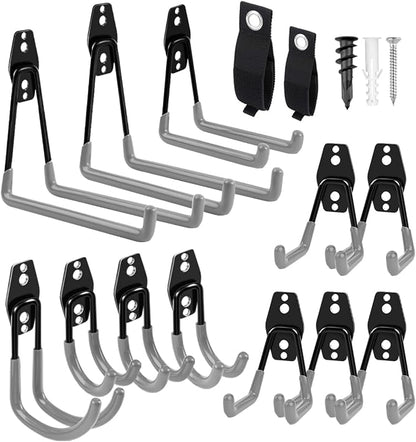 Garage Hooks Heavy Duty 14 Pack, Steel Garage Storage Hooks, Tool Hangers by GARDENANDTOOL
