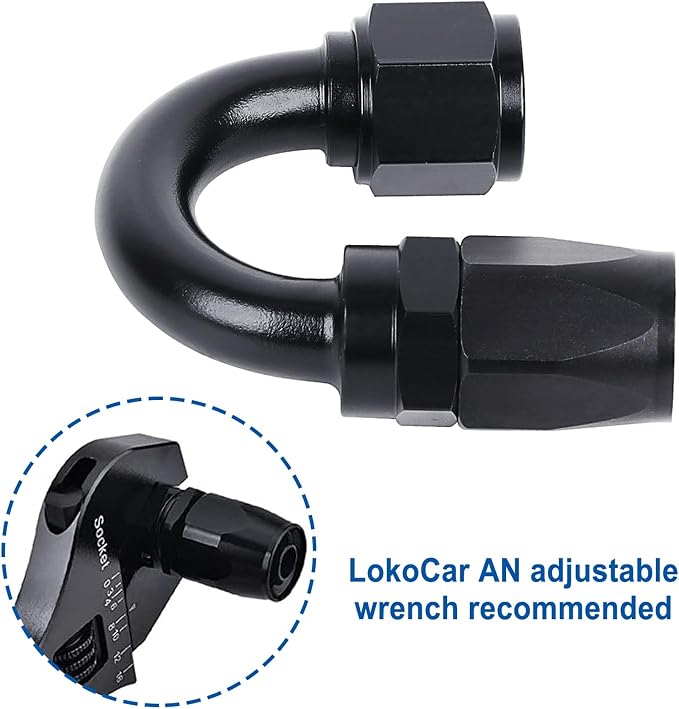 LokoCar 10AN Hose End Fitting 180 Degree Swivel - Image 5