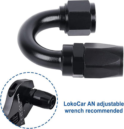 LokoCar 10AN Hose End Fitting 180 Degree Swivel - Image 5