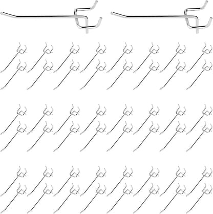 50Pcs 4"/10CM Pegboard Hooks Assortment Set, Metal Peg Board Hooks by Yauhar