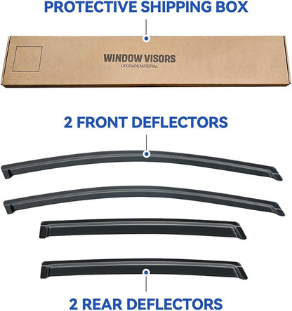 Window Visors Rain Guards for 2012 2013 2014 2015 2016 Honda CRV, Out-Channel - Image 5