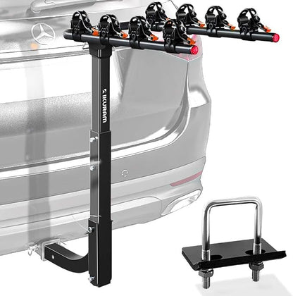 4 Bike Rack Bicycle Carrier Racks Hitch Mount Double Foldable Rack by IKURAMR