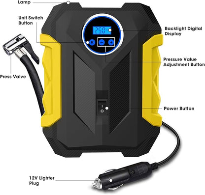Digital Air Compressor for Car Auto Pump Portable Tire Inflator - Image 2