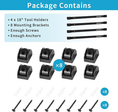 4 Pieces 18" Magnetic Tool Holder Strip, Metal Tool Organizer Rack - Image 7