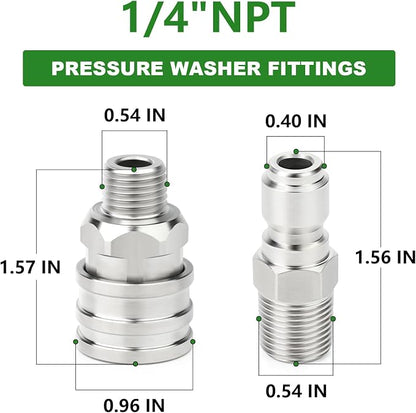 TAISHER 12PCS 304 Stainless Steel Pressure Washer Adapter Kit, Quick Connect - Image 2
