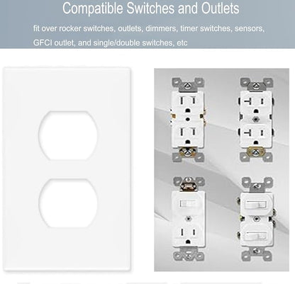 1-Gang Screwless Duplex Wall Plate Cover Single Switch Outlet Electrical - Image 6