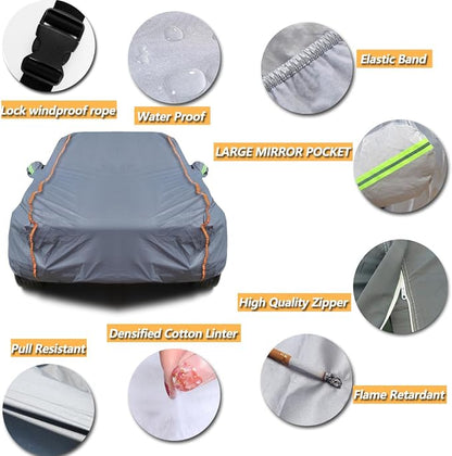 TUCAREST 6-Layers PEVA Premium Full Car Cover Fit - Image 4
