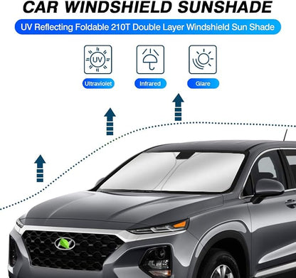 KUST Windshield Sun Shade Hyundai Santa Fe 2013-2018 Accessories Custom Fit - Image 2