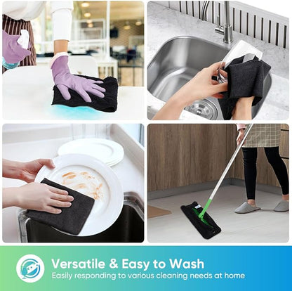 HOMEXCEL Black Microfiber Cleaning Cloth, 12 Pack Premium Microfiber Towels - Image 5