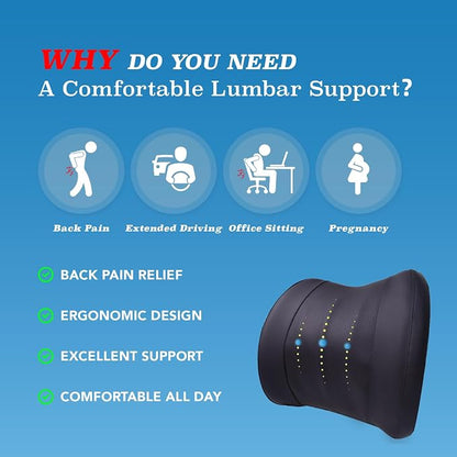 Lumbar Support Pillow for Car, Memory Foam Lumbar Pillow for Lower Back Pain - Image 3