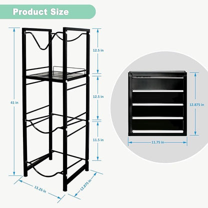 5 Gallon Water Jug Holder with 3-Tier Storage Shelves - Image 4