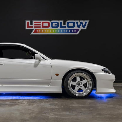 LEDGlow 4pc Blue LED Flexible Car Slimline Underbody Underglow Accent Neon - Image 4