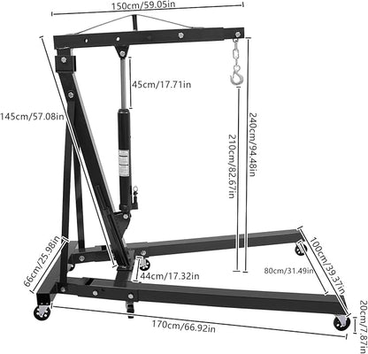 LOYALHEARTDY 1 Ton Hydraulic Engine Hoist, Folding Engine Lift - Image 3