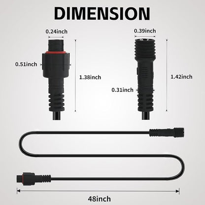 4 PCS 4FT 3 Pin RGB Rock Light Extension Wire, Design - Image 2