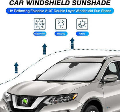 KUST Windshield Sun Shade for 2014-2020 Nissan Rogue Sunshade Foldable Window - Image 2