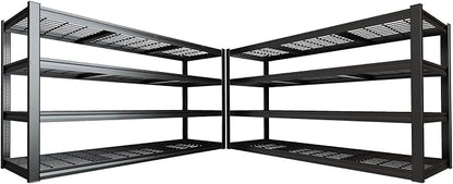 77" W Storage Shelves Heavy Duty Garage Shelving 4 Tier Metal Shelving Unit by PMKES