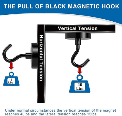 LOVIMAG Magnetic Hooks for Cruise Cabins, 40lbs Black Magnetic Hooks for - Image 4