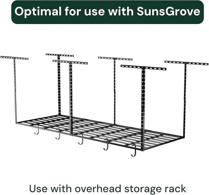 SunsGrove Heavy-Duty 4-Pack Overhead Garage Ceiling Storage Hooks, Add-On - Image 5
