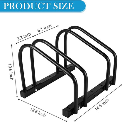 iCool Bikes Floor Bike Stand for 2 Bike, Bike Parking Rack Garage Bike Storage - Image 2
