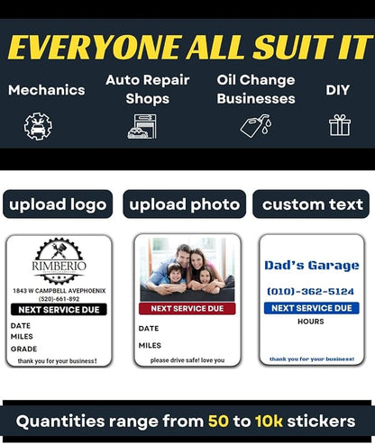 Oil Change Stickers for Windshield Personalized - Image 2