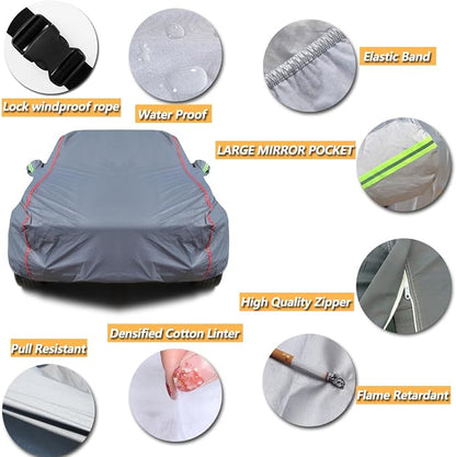 AUQDD 6-Layers PEVA New Material Sedan SUV Full Padded Car Cover Waterproof All - Image 4