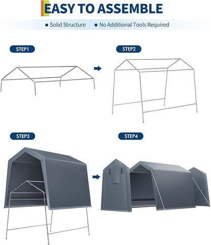 6x8 Ft Carport Heavy Duty Tent - Image 7