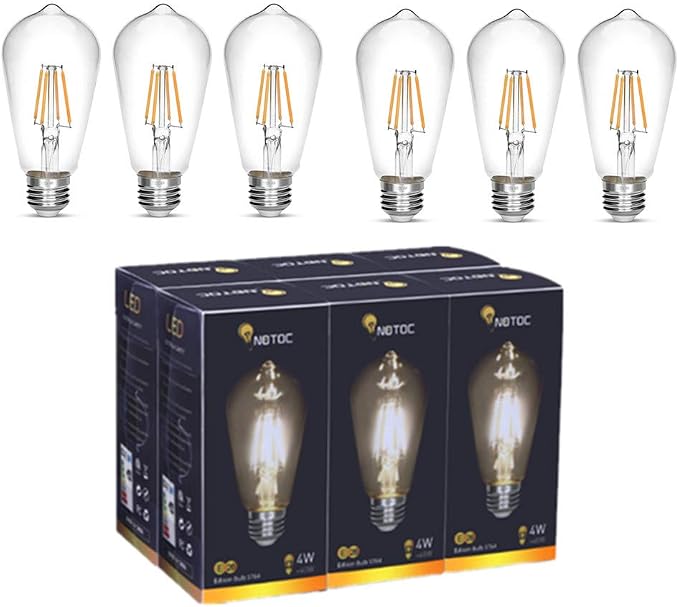 LED Edison Bulb 4W, Antique 40W Vintage Edison Bulb, E26 Light Bulb Non - Image 9