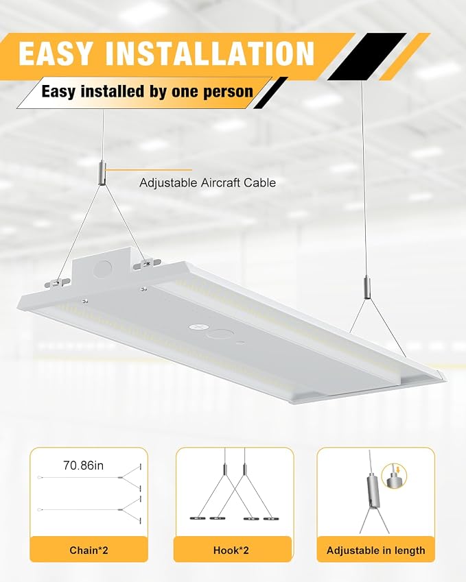LED Linear High Bay Light, 210W High Bay Shop Lights Fixture, Compatible - Image 4