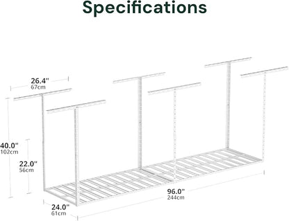 SunsGrove 2x8 Garage Storage Overhead Rack Organization, Adjustable Ceiling - Image 3