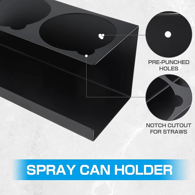 RealPlus Aerosol Spray Can Holder Rack Organizer, 5 Can Spray Bottle Holder - Image 3