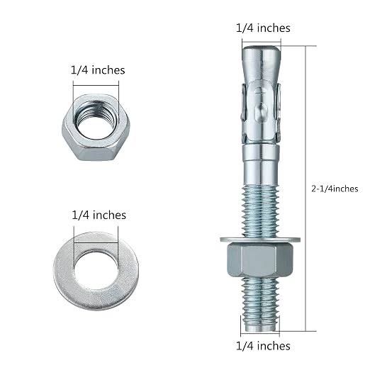 1/4x2-1/4" 50Pcs Inch Standard Fasteners - Image 2