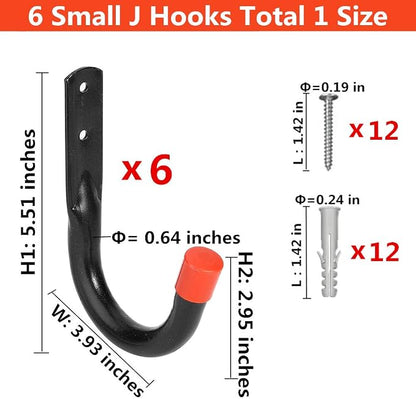 Wall Mount Utility Hooks Heavy Duty Steel Garage Storage Hanger Multi-Tools - Image 3