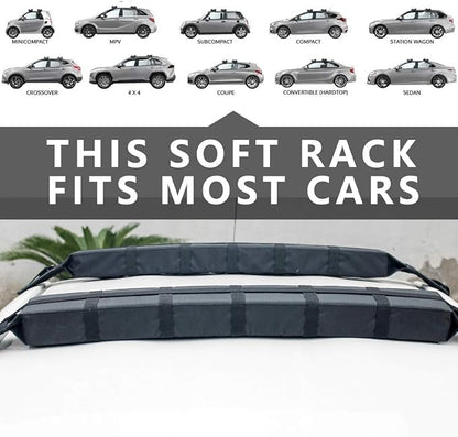 Kayak Roof Rack Pads Deluxe Upgrade Universal Car Soft Roof Rack - Image 5