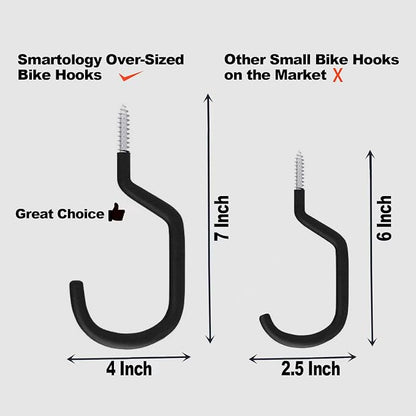 SMARTOLOGY Extra-Large Bike Hook, Bicycle Storage Hanger, Rubber Coated Heavy - Image 5
