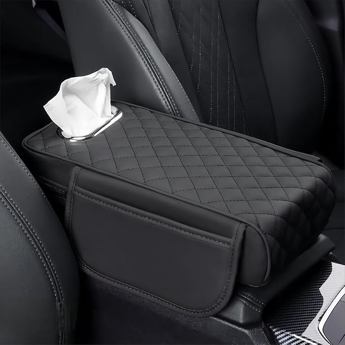Car Armrest Cover Leather Car Console Covers Box Pad by Rneswi
